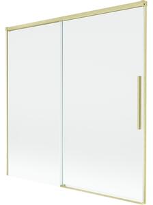 Mexen Rox, paravan de baie glisant cu 2 aripi 160 x 150 cm, sticlă transparentă de 8 mm, profil auriu mat, 8C9-160-001-55-00