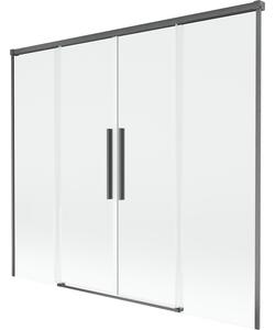 Mexen Rox, paravan de baie glisant cu 2 aripi 170 x 150 cm, sticlă transparentă de 8 mm, profil grafit periat, 8C9-170-002-66-00