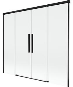 Mexen Rox, paravan de baie glisant cu 2 aripi 170 x 150 cm, sticlă transparentă de 8 mm, profil negru mat, 8C9-170-002-70-00