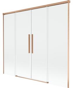 Mexen Rox, paravan de baie glisant cu 2 aripi 170 x 150 cm, sticlă transparentă de 8 mm, profil mat cupră, 8C9-170-002-65-00