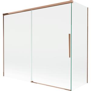 Mexen Rox, paravan de baie glisant cu 2 aripi 180 + 80 x 150 cm, sticlă transparentă de 8 mm, profil auriu-roz, 8C9-180-080-60-00