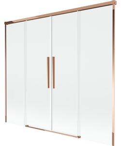 Mexen Rox, paravan de baie glisant cu 2 aripi 170 x 150 cm, sticlă transparentă de 8 mm, profil auriu-roz, 8C9-170-002-60-00