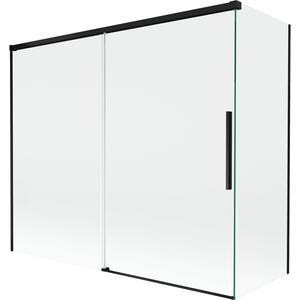 Mexen Rox, paravan de baie glisant cu 2 aripi 180 + 80 x 150 cm, sticlă transparentă de 8 mm, profil negru mat, 8C9-180-080-70-00