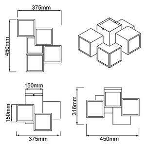Plafonieră LED Brilliant CUBIX 5xLED/7,6W/230V 3000K alb