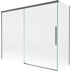 Mexen Rox, paravan de baie glisant cu 2 aripi 190 + 80 x 150 cm, sticlă transparentă de 8 mm, profil grafit periat, 8C9-190-080-66-00