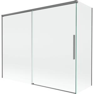 Mexen Rox, paravan de baie glisant cu 2 aripi 190 + 90 x 150 cm, sticlă transparentă de 8 mm, profil grafit, 8C9-190-090-95-00