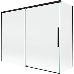 Mexen Rox, paravan de baie glisant cu 2 aripi 190 + 80 x 150 cm, sticlă transparentă de 8 mm, profil negru mat, 8C9-190-080-70-00