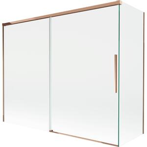 Mexen Rox, paravan de baie glisant cu 2 aripi 190 + 80 x 150 cm, sticlă transparentă de 8 mm, profil auriu-roz, 8C9-190-080-60-00