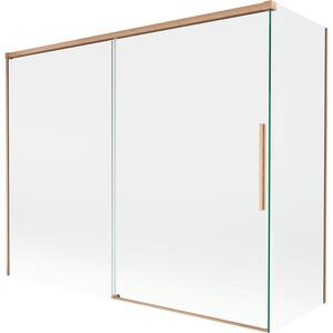 Mexen Rox, paravan de baie glisant cu 2 aripi 190 + 80 x 150 cm, sticlă transparentă de 8 mm, profil mat cupră, 8C9-190-080-65-00