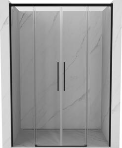 Mexen Rox, ușă de duș glisantă 140 cm, sticlă transparentă, profil negru, 8C2-140-002-70-00