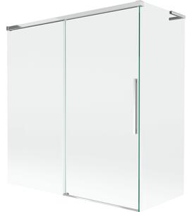 Mexen Rox, paravan de baie culisant L cu 2 aripi 150 + 70 x 150 cm, sticlă transparentă de 8 mm, profil cromat, 8C9L-150-070-01-00