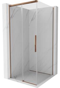 Mexen Rox, cabină de duș glisantă 110 x 110 cm, sticlă transparentă de 8 mm, profil auriu-roz, 8C2-110-110-60-00