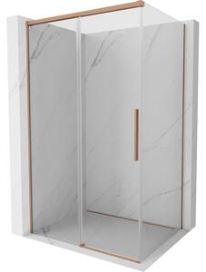 Mexen Rox, cabină de duș glisantă 130 x 85 cm, sticlă transparentă de 8 mm, profil mat cupră, 8C2-130-085-65-00