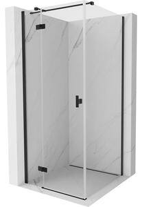 Mexen Mist HT, cabină de duș cu ușă batantă stânga 95 x 95 cm, sticlă transparentă, neagră, 8A5T-095-095-70-00-L