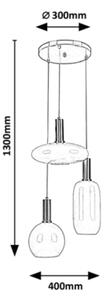 Lustră pe cablu Rabalux 3xE27/60W/230V