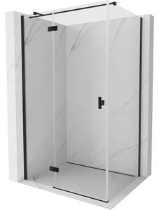 Mexen Mist HT, cabină de duș cu ușă batantă stânga 70 x 75 cm, sticlă transparentă, neagră, 8A5T-070-075-70-00-L