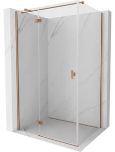 Mexen Mist HT, cabină de duș cu ușă batantă stânga 105 x 120 cm, sticlă transparentă, cupru mat, 8A5T-105-120-65-00-L