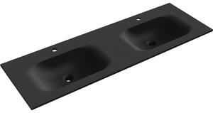 Mexen Vela, lavoar dublu încastrat în blat, 141 × 46,5 cm, negru mat, 25231471D