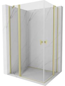Mexen Mist Duo, cabină de duș cu 2 aripi 120 x 105 cm, sticlă transparentă, auriu mat, 8A4-120-105-55-00