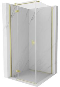 Mexen Mist HT, cabină de duș cu ușă batantă stânga 110 x 110 cm, sticlă transparentă, auriu mat, 8A5T-110-110-55-00-L