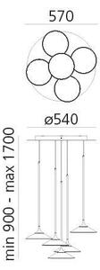 Lustră LED dimabilă pe cablu Artemide 0355030A ORSA CLUSTER LED/37W/230V 3000K