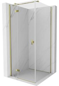 Mexen Mist HT, cabină de duș cu ușă batantă stânga 120 x 120 cm, sticlă transparentă, aurie, 8A5T-120-120-50-00-L