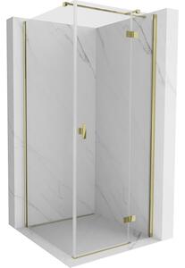 Mexen Mist HT, cabină de duș cu ușă batantă dreapta 70 x 70 cm, sticlă transparentă, aurie, 8A5T-070-070-50-00-P