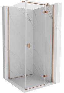 Mexen Mist HT, cabină de duș cu ușă batantă dreapta 110 x 110 cm, sticlă transparentă, cupru mat, 8A5T-110-110-65-00-P