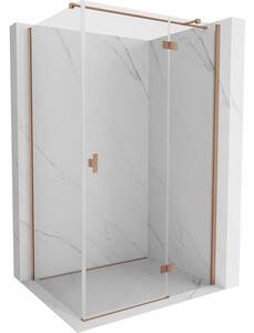 Mexen Mist HT, cabină de duș cu ușă batantă dreapta 120 x 80 cm, sticlă transparentă, cupru mat, 8A5T-120-080-65-00-P