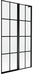 Mexen Mist L, paravan de baie cu 2 aripi, dreapta 100 x 150 cm, grilă neagră, negru - 8A9L-100-011-70-77-P