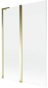 Mexen Mist L, paravan de baie cu 2 aripi 120 x 150 cm, sticlă transparentă, profil auriu strălucitor, 8A9L-120-011-50-00