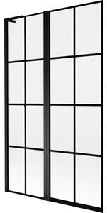 Mexen Mist L, paravan de baie cu 2 aripi, stânga 110 x 150 cm, grilă neagră, negru - 8A9L-110-011-70-77-L