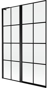 Mexen Mist L, paravan de baie cu 2 aripi, stânga 120 x 150 cm, grilă neagră, negru - 8A9L-120-011-70-77-L
