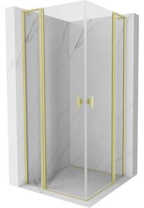 Mexen, Cabină de duș pliabilă Mexen Mist L Duo 95 x 95 cm, transparentă, auriu periat - 8A4L-095-095-55-00