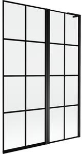 Mexen Mist L, paravan de baie cu 2 aripi, dreapta 120 x 150 cm, grilă neagră, negru - 8A9L-120-011-70-77-P