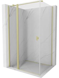 Mexen Mist T, cabină de duș cu uși batante, 80 x 120 cm, sticlă transparentă de 8 mm, profil auriu mat, 8A4T-080-120-55-00