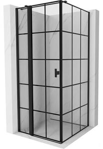 Mexen Mist T, cabină de duș cu uși batante, stânga, 70 x 70 cm, sticlă transparentă de 8 mm, profil negru, 8A4T-070-070-70-77-L