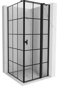 Mexen Mist T, cabină de duș cu uși batante, dreapta, 70 x 70 cm, sticlă transparentă de 8 mm, profil negru, 8A4T-070-070-70-77-P