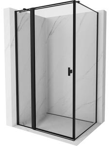 Mexen Mist T, cabină de duș cu uși batante, stânga, 115 x 120 cm, sticlă transparentă de 8 mm, profil negru, 8A4T-115-120-70-70-L