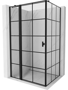 Mexen Mist T, cabină de duș cu uși batante, stânga, 70 x 75 cm, sticlă transparentă de 8 mm, profil negru, 8A4T-070-075-70-77-L