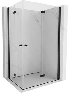 Cabină de duș pliabilă Mexen Mist-F Duo 80 x 120 cm, sticlă transparentă, profil negru, 8A6-080L-120P-70-00