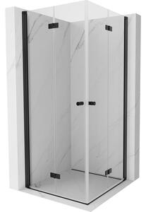 Mexen Mist-F Duo, cabină de duș pliabilă 75 x 75 cm, sticlă transparentă, profil negru, 8A6-075L-075P-70-00