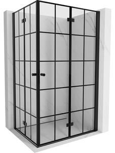Mexen Mist-F Duo, cabină de duș pliabilă 70 x 75 cm, sticlă transparentă - grilă neagră, 8A6-070L-075P-70-77