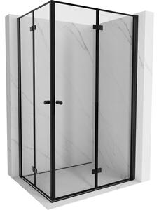 Cabină de duș pliabilă Mexen Mist-F Duo 70 x 75 cm, sticlă transparentă - ramă neagră, 8A6-070L-075P-70-70