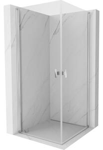 Cabină de duș cu balamale Mexen Mist-B Duo, 70 x 70 cm, sticlă transparentă, profil cromat, 8A2-070-070-01-00