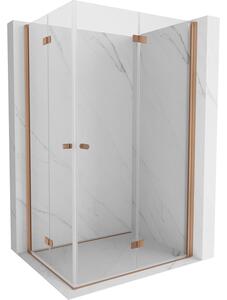 Mexen Mist-F Duo, cabină de duș pliabilă 80 x 120 cm, transparentă, cupru periat - 8A6-080L-120P-65-00