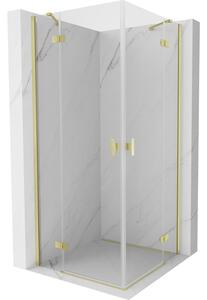 Cabină de duș Mexen Mist-H Duo cu 2 aripi, 110 x 110 cm, sticlă transparentă, profil auriu mat, 8A5-110L-110P-55-00