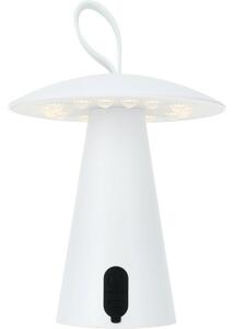 Lampă de masă portabilă cu LED Boise de exterior, alb, cu USB, 15 x 17 cm, plastic