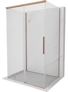 Cabină de duș Mexen Rox-3S cu 3 pereți 135 x 80 cm, sticlă transparentă de 8 mm, profil din cupru, 8C2-135-080-65-00-3S