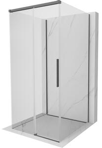 Mexen Rox-3S, cabină de duș cu 3 pereți 120 x 120 cm, sticlă transparentă de 8 mm, profil grafit, 8C2-120-120-66-00-3S